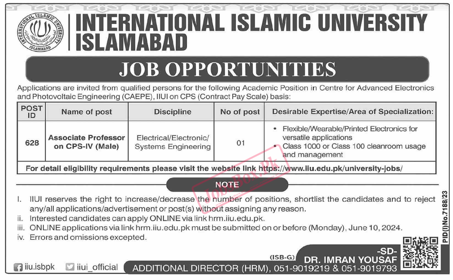 IIU Islamabad Jobs