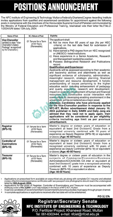 NFC-Institute-of-Engineering-Technology-Jobs-2024