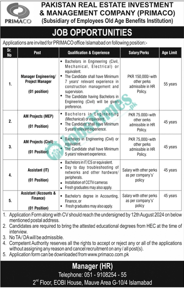 PRIMACO-Jobs-2024