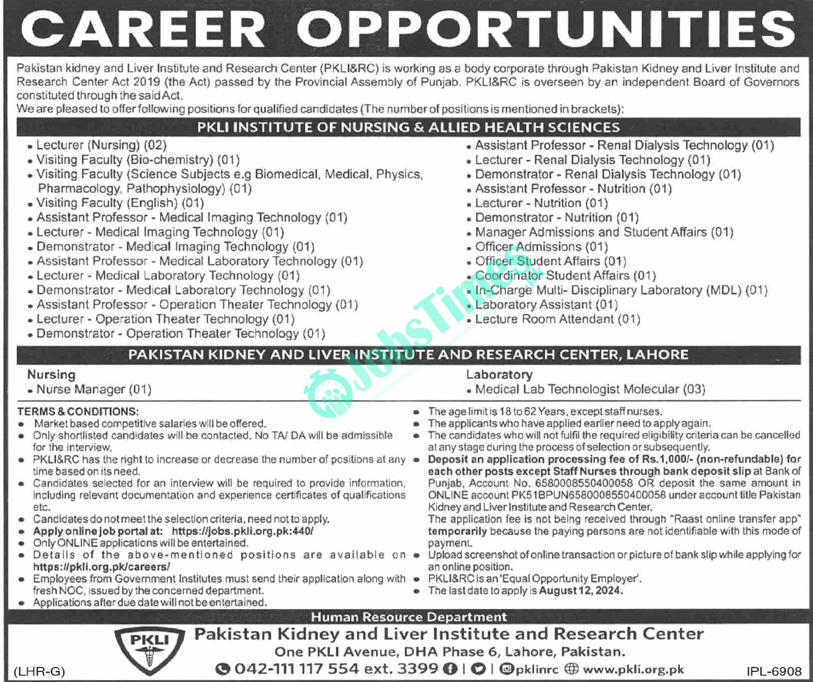 Pakistan-Kidney-and-Liver-Institute-Research-Center-Jobs-2024