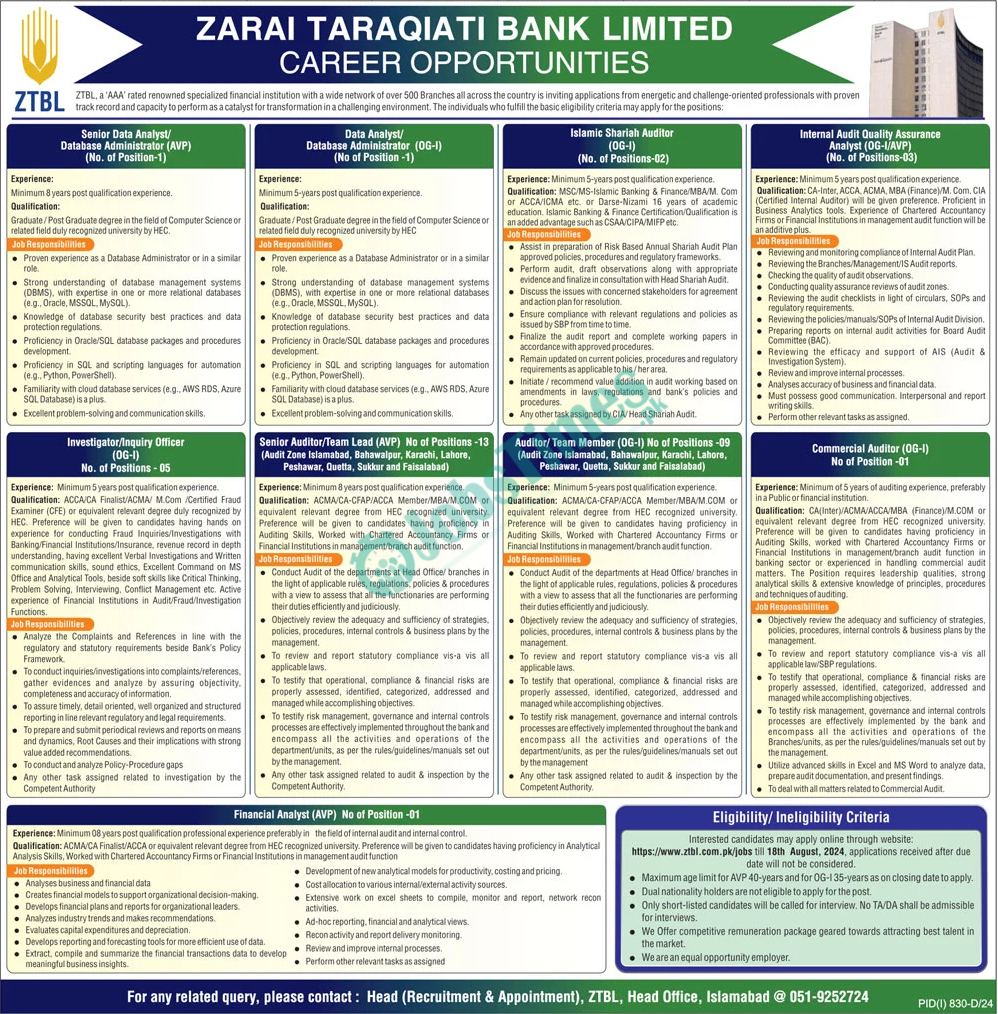 Zarai-Taraqiati-Bank-Limited-ZTBL-Jobs-2024