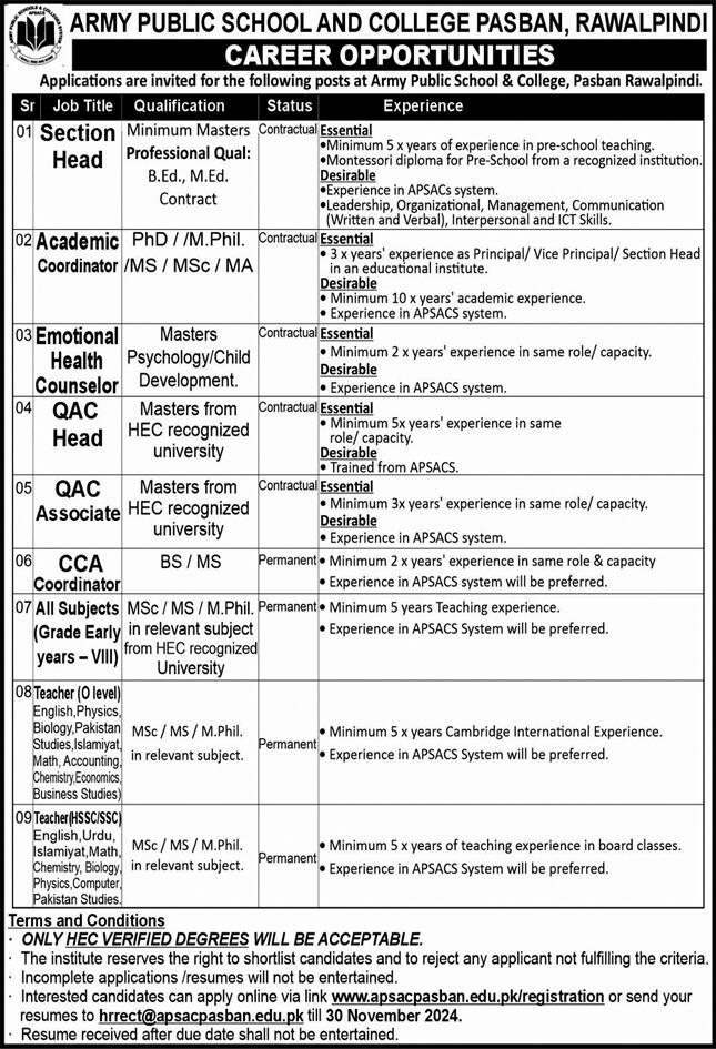 Army Public School and College Pasban Rawalpindi