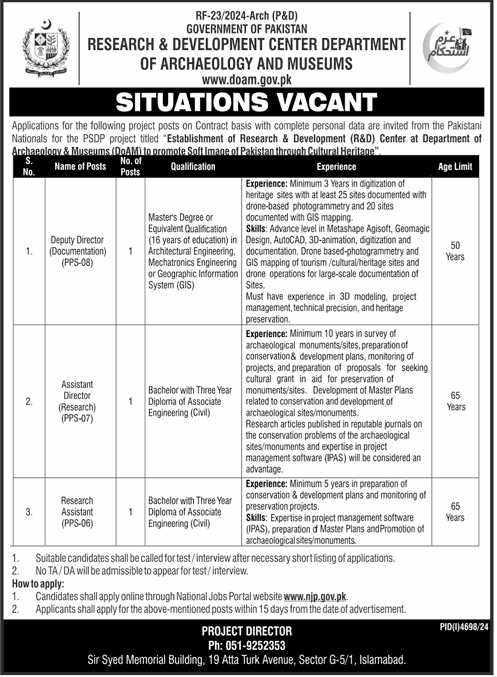 Research & Development Center Department of Archaeology and Museums Jobs 2025