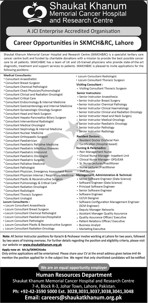 SKMCH&RC Lahore Jobs 2025