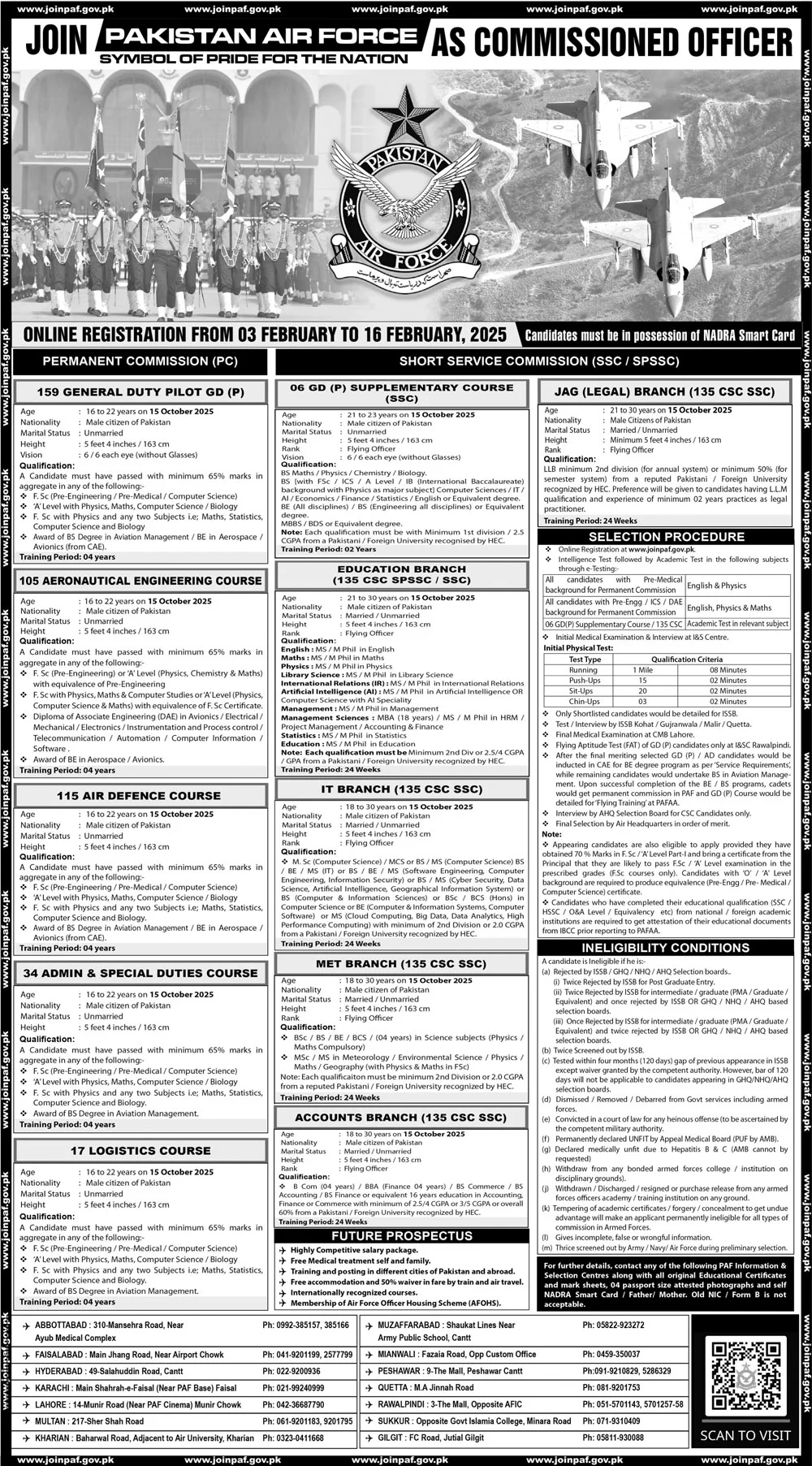 Join Pakistan Air Force PAF as Commissioned Officers Jobs 2025