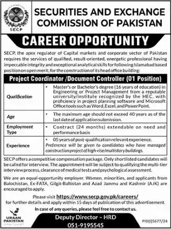 Securities and Exchange Commission of Pakistan SECP Jobs 2025