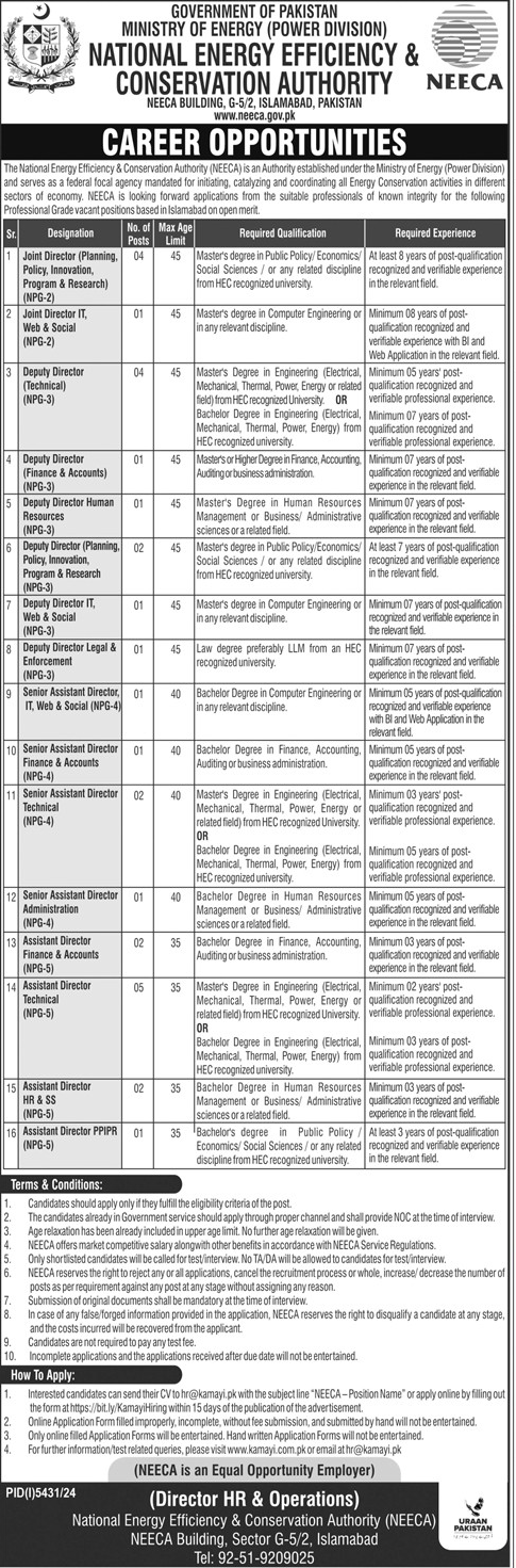 National Energy Efficiency & Conservation Authority NEECA Jobs 2025