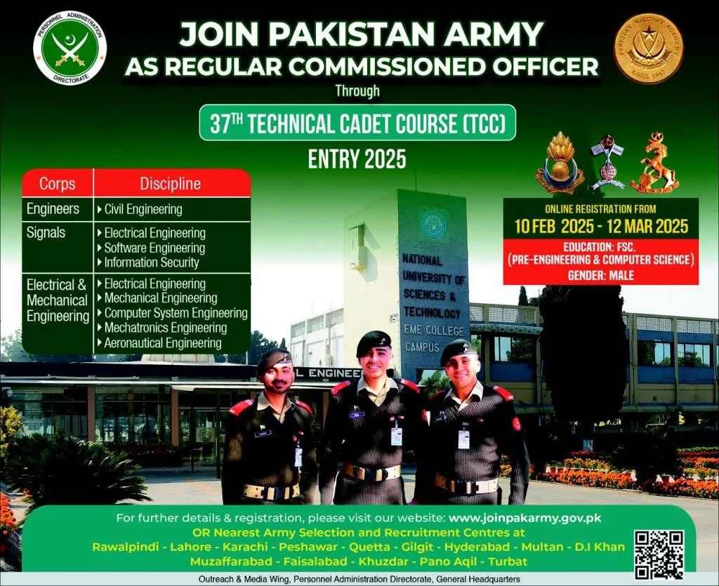 Join Pakistan Army as Regular Commissioned Officer