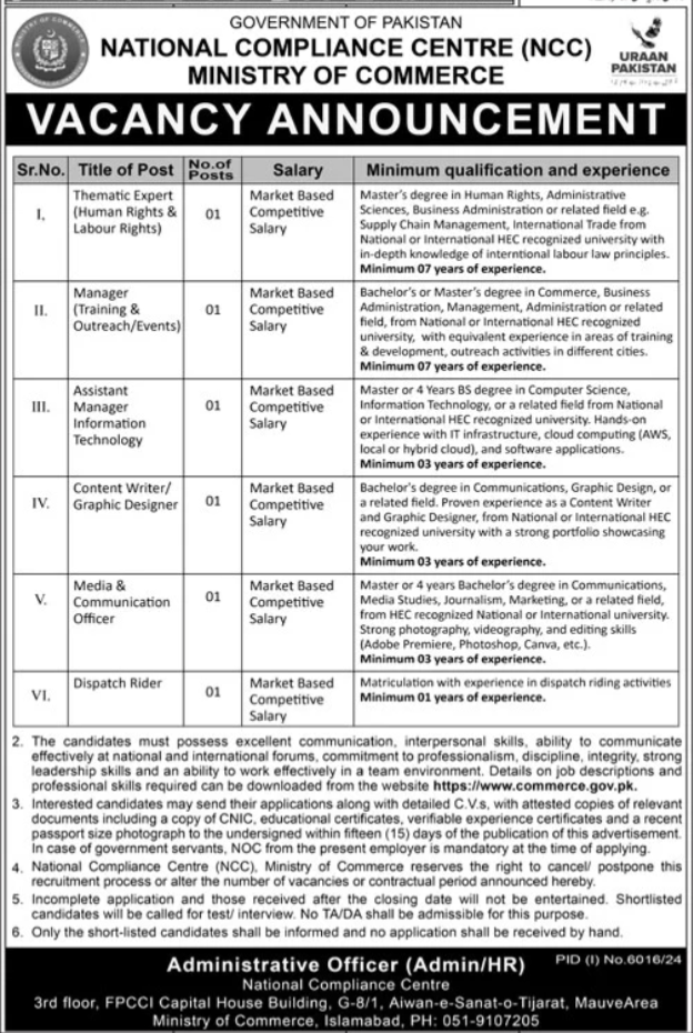 Ministry of Commerce MOC Jobs 2025