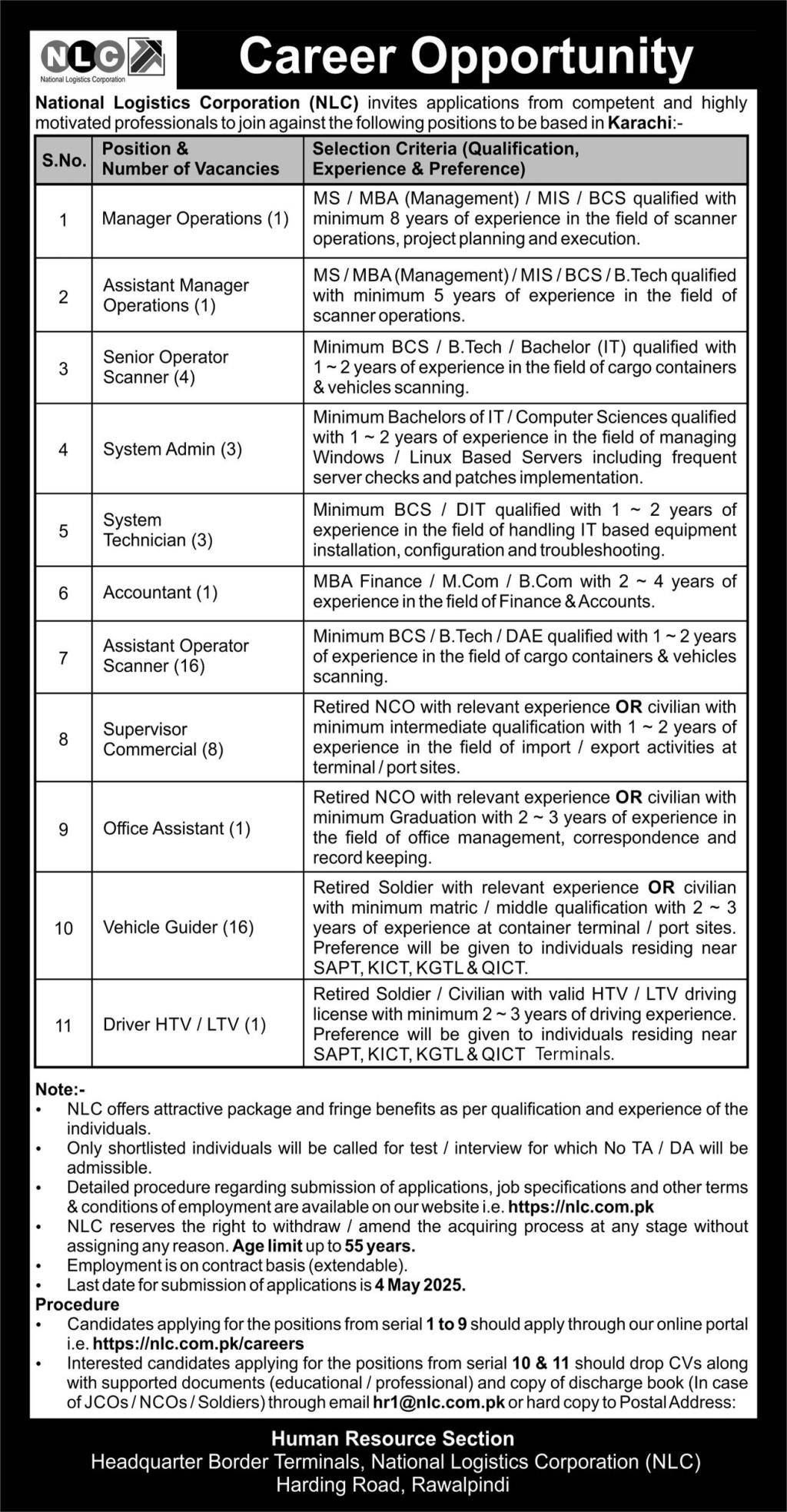 National Logistics Corporation NLC Jobs 2025