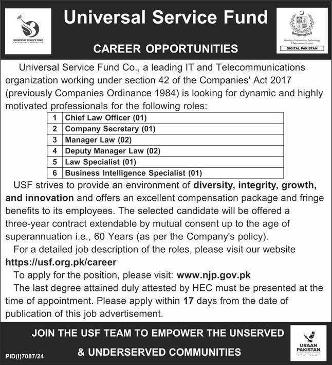 Universal Service Fund USF Jobs 2025