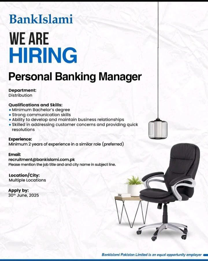 BankIslami Pakistan Limited Jobs 2025