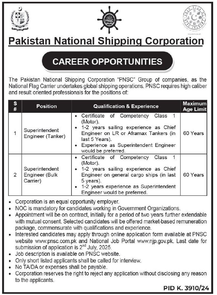PNSC Jobs 2025