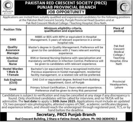 PRCS Jobs 2025