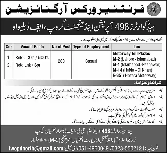 FWO Jobs 2025