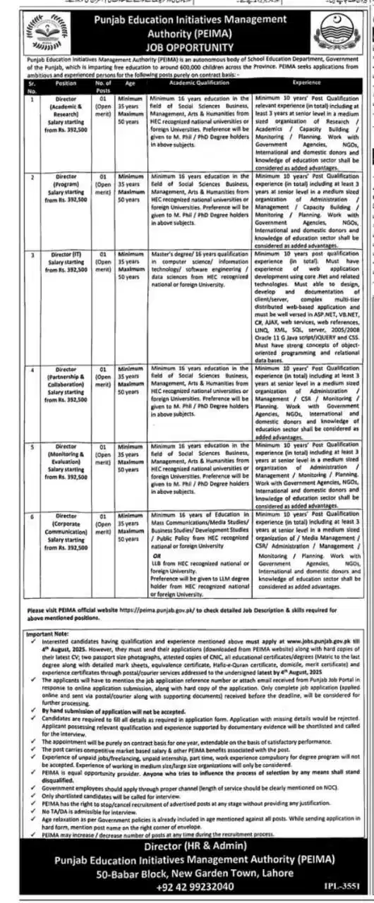 PEIMA Jobs 2025