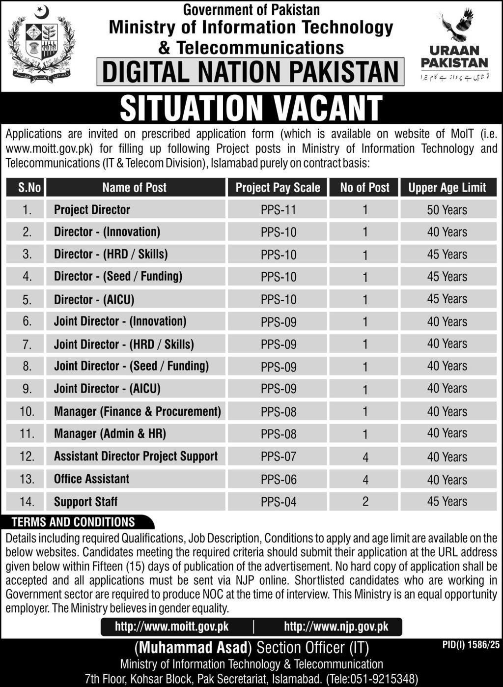 Ministry of Information Technology & Telecommunication Jobs 2025