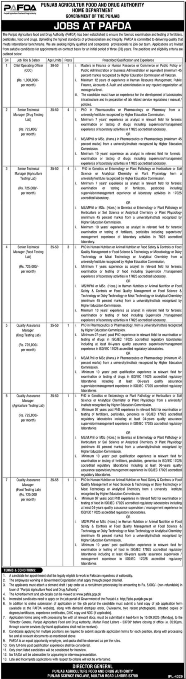 PAFDA Jobs 2025