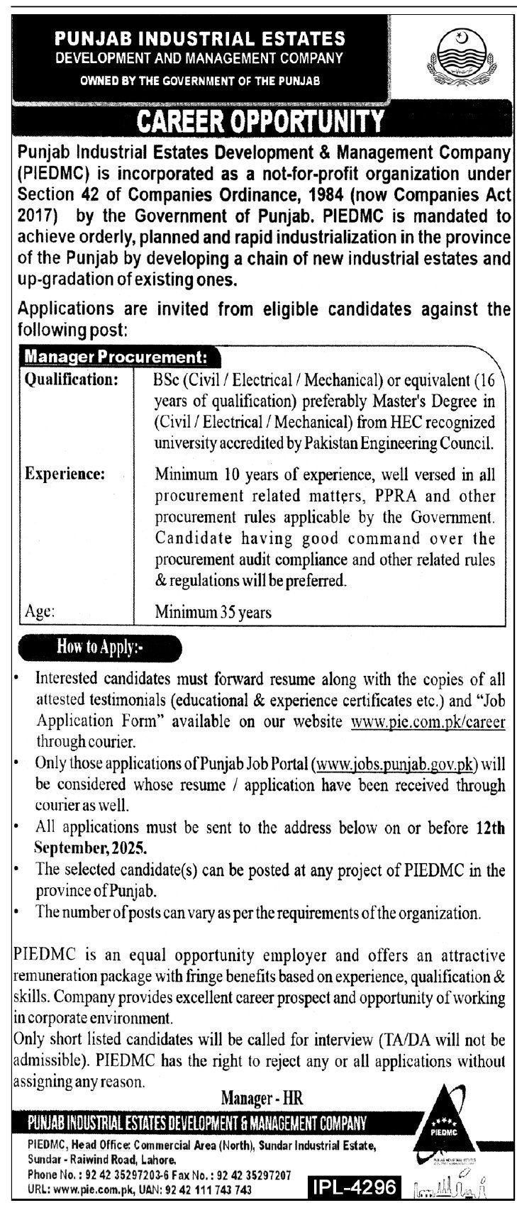  PIEDMC Jobs 2025