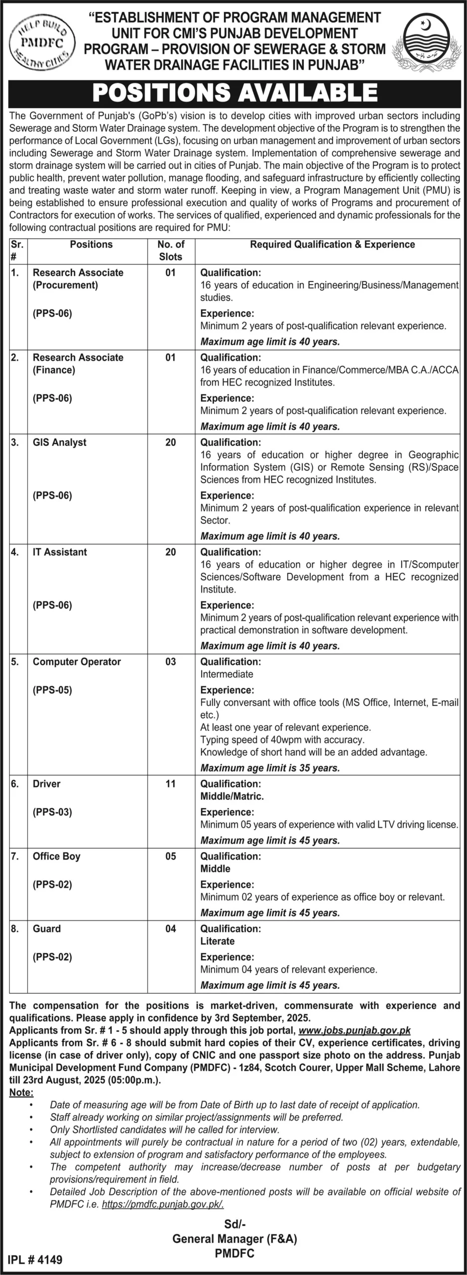 PMDFC Jobs 2025