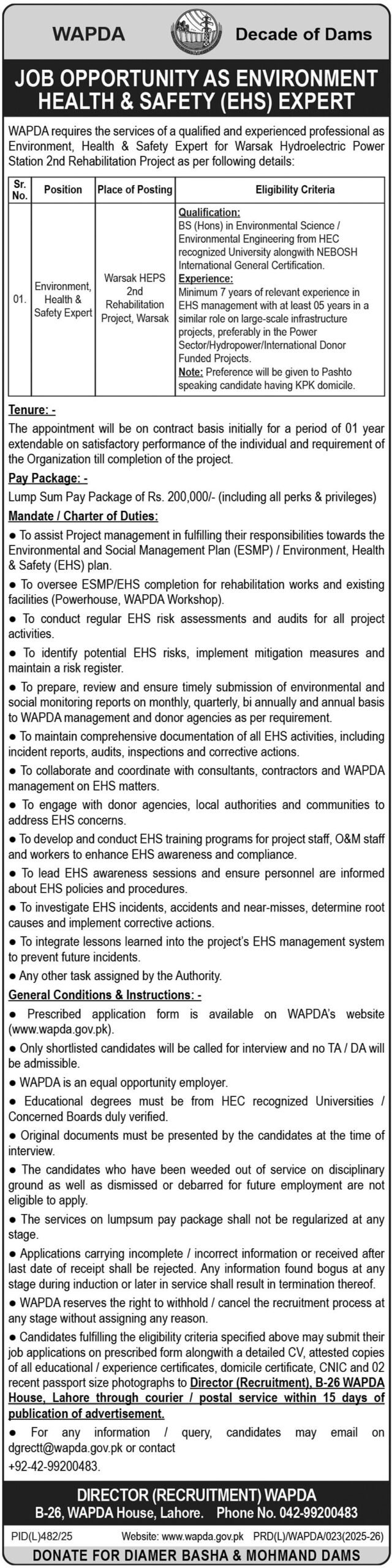 Water & Power Development Authority WAPDA Jobs 2025