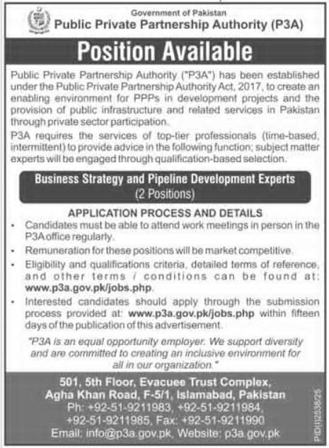 Public Private Partnership Authority P3A Jobs 2025