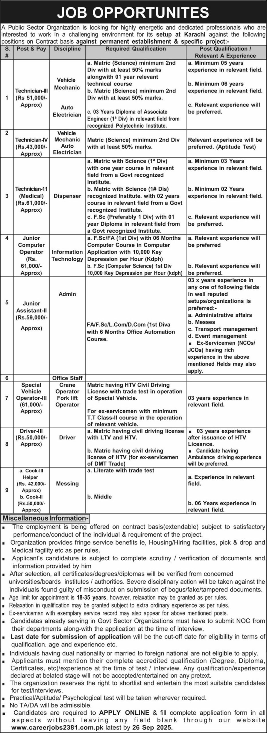 Public Sector Organization Jobs 2025 