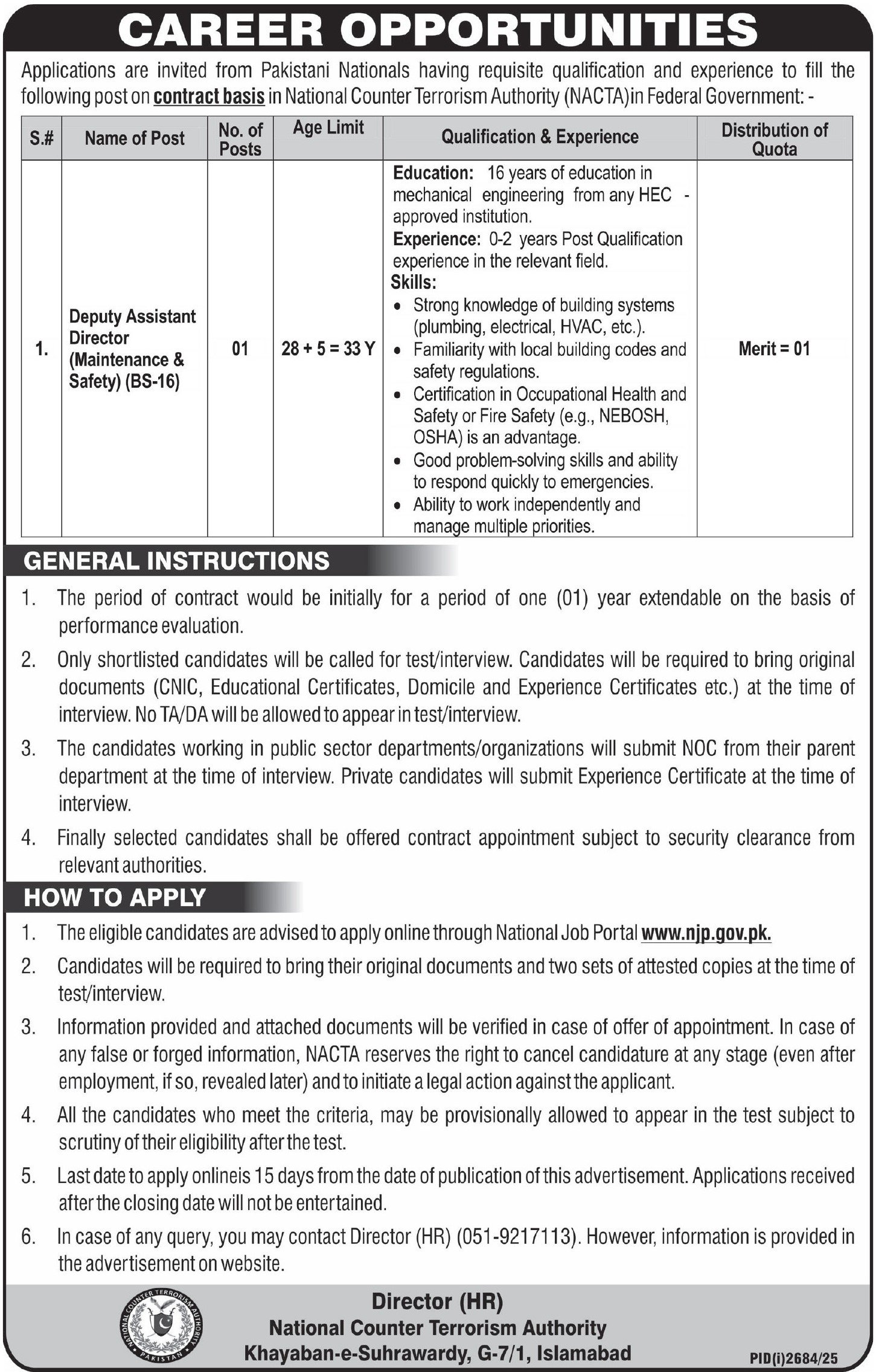 NACTA Jobs 2025