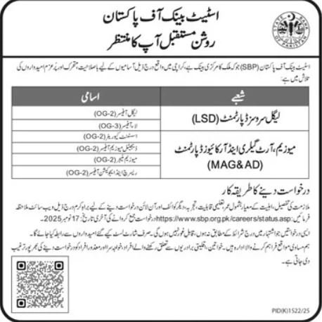 State Bank of Pakistan SBP Jobs 2025